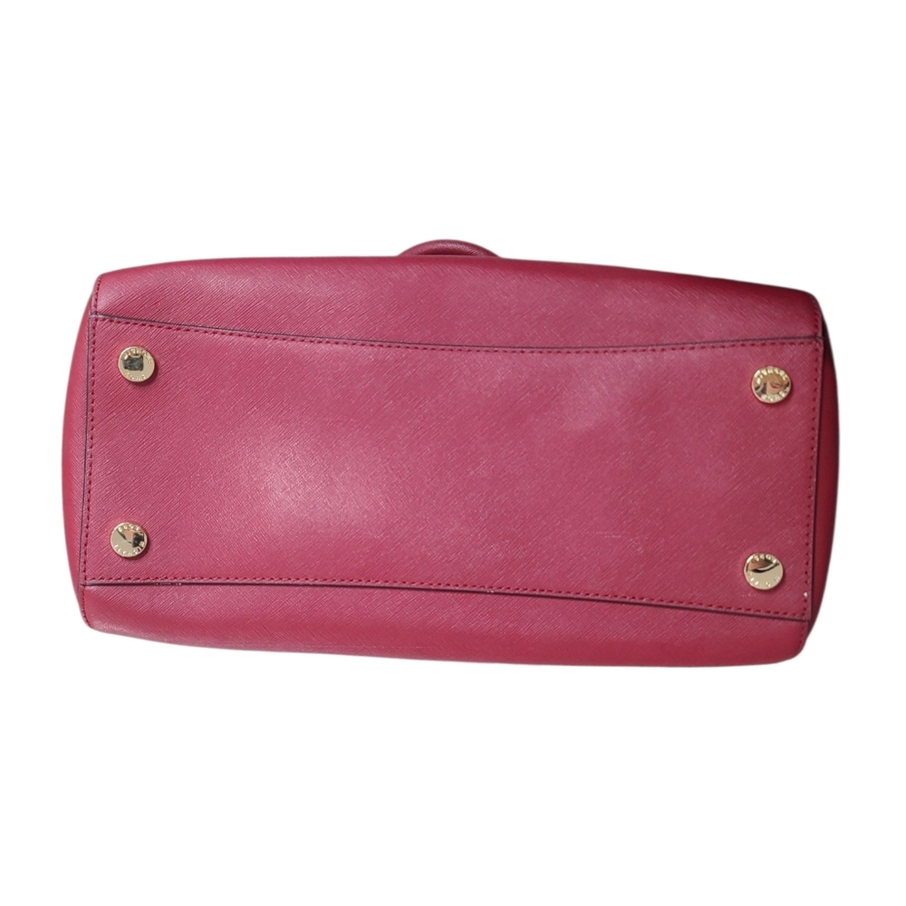 NWT Michael Kors Ciara Top Zip Leather Satchel Scarlet (Red) - Picture 7 of 16